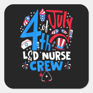 Sticker Carré Infirmière en salle d'accouchement du 4 juillet Cr