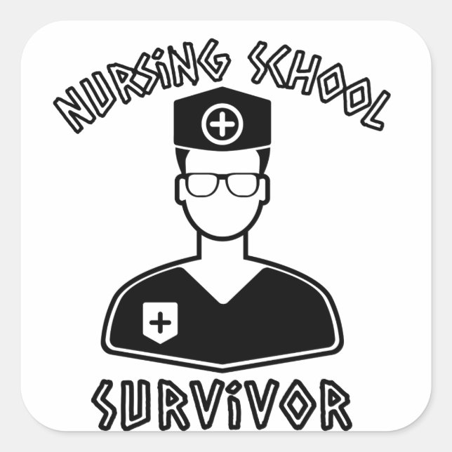 Sticker Carré Infirmière étudiante survivante Médicale (Devant)