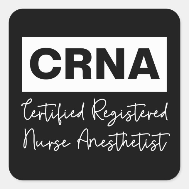 Sticker Carré Infirmière inscrite certifiée Anesthetist CRNA (Devant)