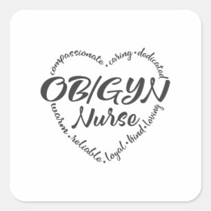 Sticker Carré Infirmière OBGYN, OB-GYN, obstétricien de gyn ob