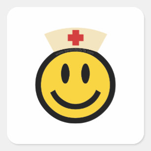Sticker Carré Infirmière Sourire
