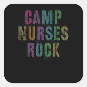 Sticker Carré Infirmières de camp rochers Équipe médicale de ca