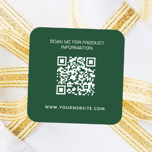 Sticker Carré Information d'affaires code qr émeraude vert blanc