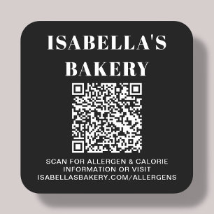 Sticker Carré Information sur les calories d'allergie alimentair