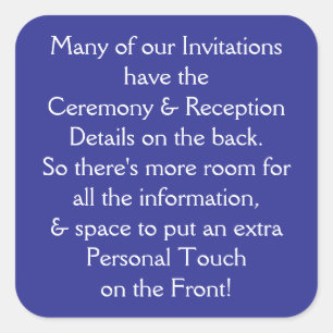 Sticker Carré Informations sur les invitations