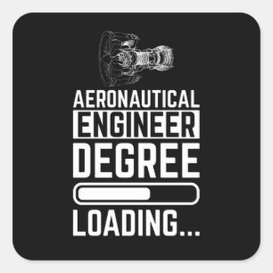 Sticker Carré Ingénieur aéronautique Diplôme Chargement