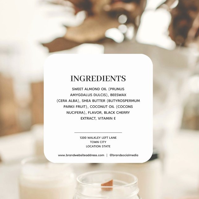 Sticker Carré Ingrédients (Créateur téléchargé)