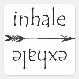 Sticker Carré Inhale Exhale Breathe Yoga Meditation