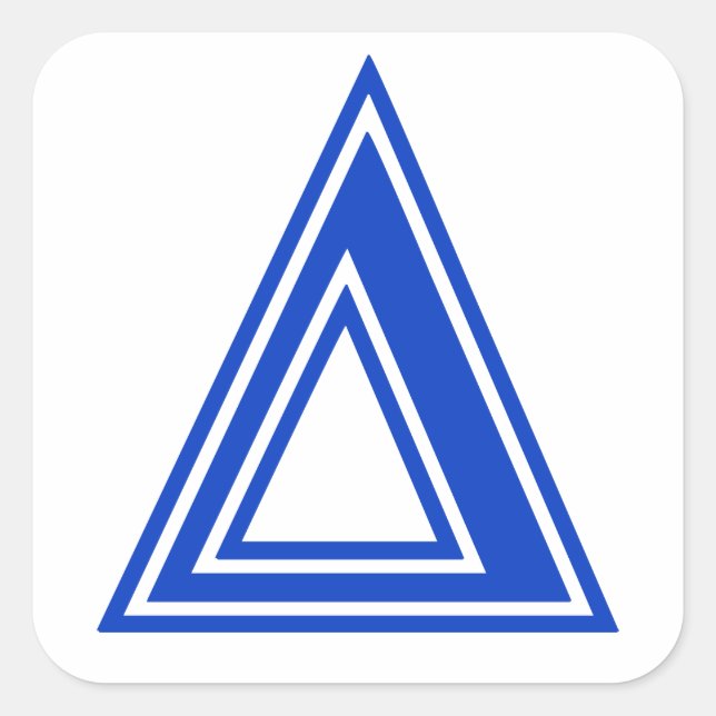 Sticker Carré Initiale bleue de monogramme de delta grec de (Devant)