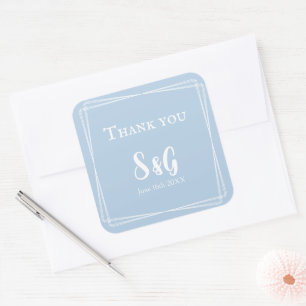 Sticker Carré Initiales de mariage de fantaisie à l'écriture élé