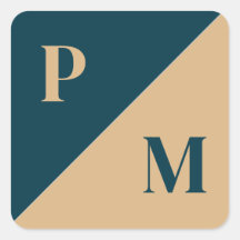 Initiales personnalisées de contraste or et bleu