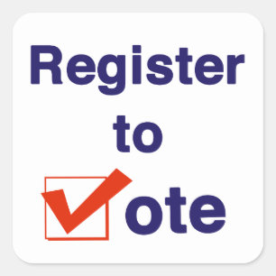 Sticker Carré Inscrivez-Vous Au Vote 2026