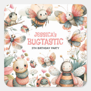 Sticker Carré INsectes BUGTASTIQUES Oiseaux lunaires Anniversair