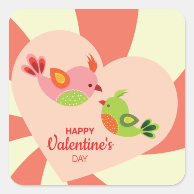 Sticker Carré Inséparables de Valentine (Devant)