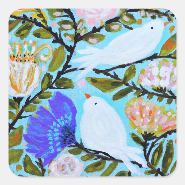 Sticker Carré Inséparables doux II (Devant)