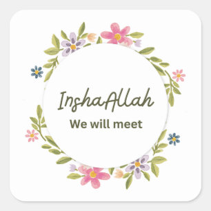 Sticker Carré InshaAllah Nous nous reverrons bientôt