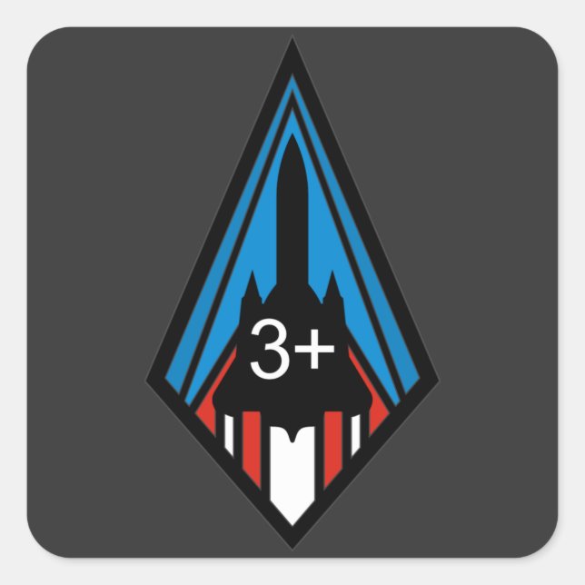 Sticker Carré Insigne commémoratif SR-71 Blackbird Mach 3 (Devant)