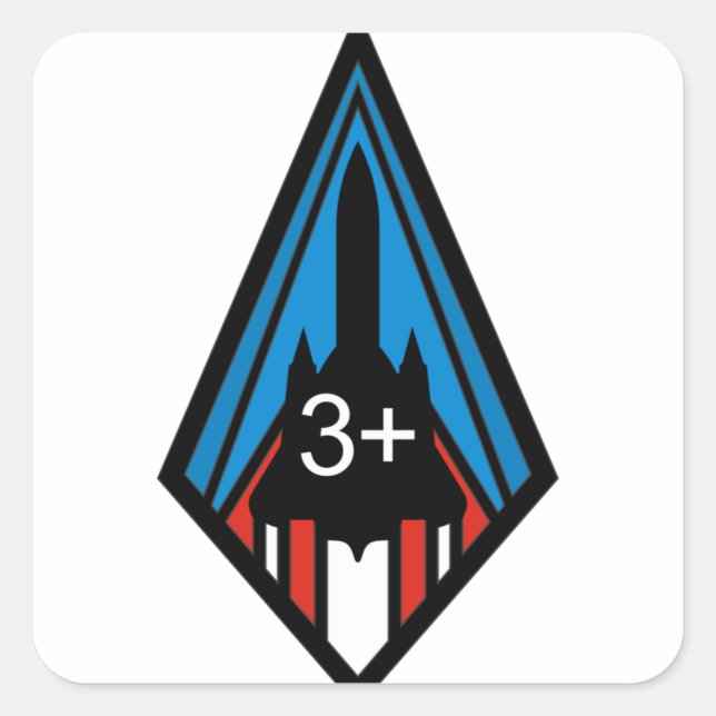 Sticker Carré Insigne commémoratif SR-71 Blackbird Mach 3 (Devant)