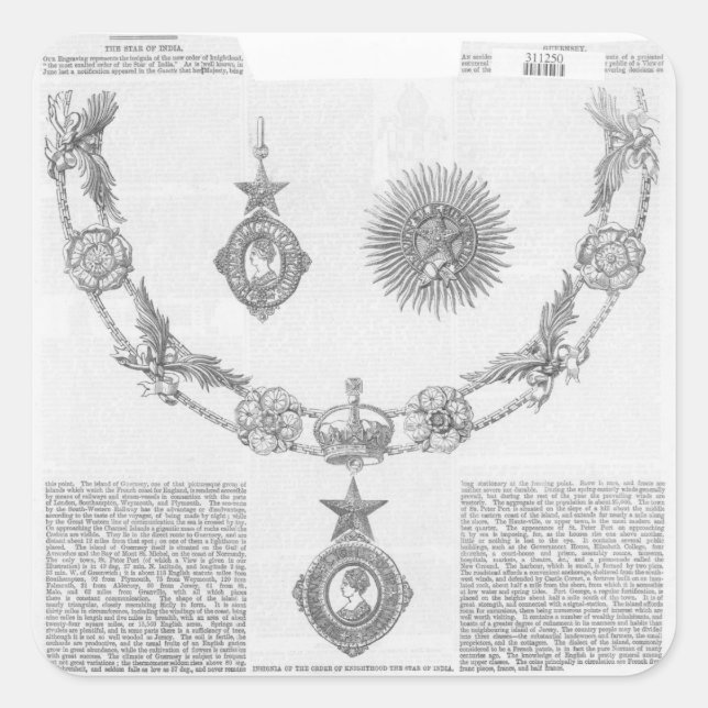 Sticker Carré Insigne de l'ordre de la coutume (Devant)