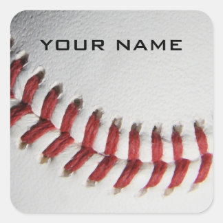 Sticker Carré Inspiration Baseball Ajouter Votre Nom