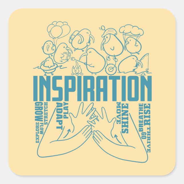Sticker Carré Inspiration - Conception ASL (Devant)