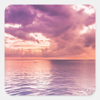 Sticker Carré Inspiration du coucher de soleil sur l'océan
