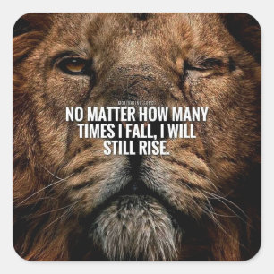 Sticker Carré Inspiration Lion - Automne et Montée - Motivationn