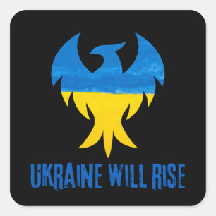 Sticker Carré Inspiration Phoenix Rising Ukraine couleurs