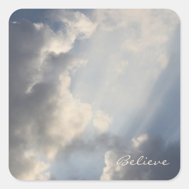 Sticker Carré Inspirational Blue Sky Sun Burst (Devant)