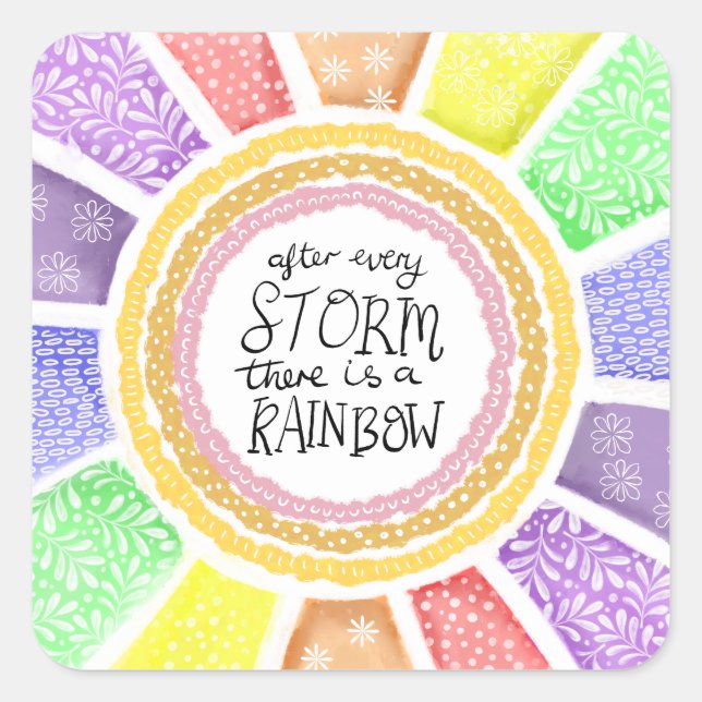Sticker Carré Inspirational Quote Print – “After Every Storm (Devant)
