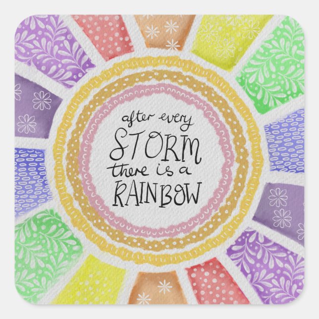 Sticker Carré Inspirational Quote Print – “After Every Storm (Devant)