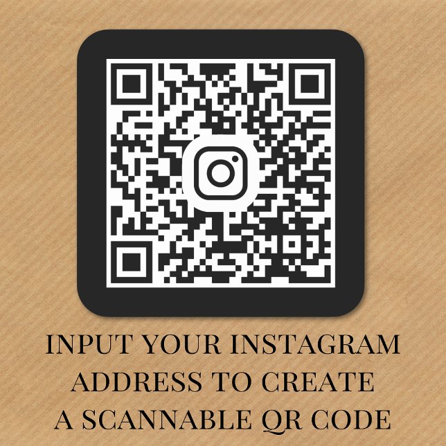 Sticker Carré Instagram moderne QR Code noir (Our user-friendly template will generate your QR code automatically from your Instagram address)