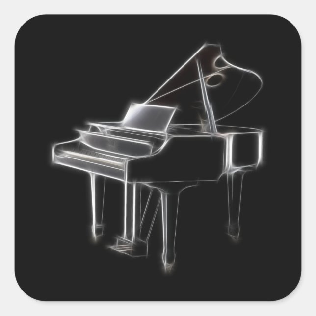 Sticker Carré Instrument classique de musique de grand piano (Devant)