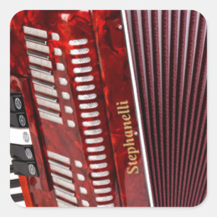 STICKER CARRÉ INSTRUMENT DE MUSIQUE D'ACCORDIAN
