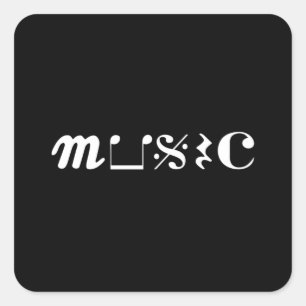 Sticker Carré Instrument de musique Musicien sonore Idée cadeau