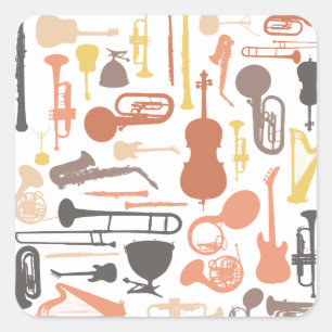 Sticker Carré Instruments de musique