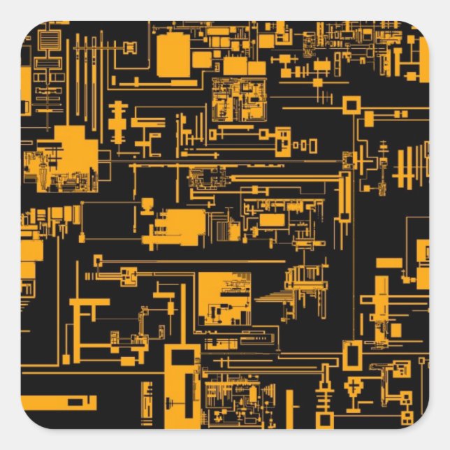 Sticker Carré Intégrer l'autocollant Carré orange 1.0 (Devant)