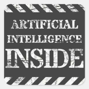 Sticker Carré Intelligence artificielle à l'intérieur