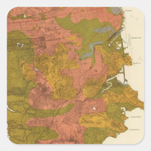 Sticker Carré Intensité de San Francisco de tremblement de terre