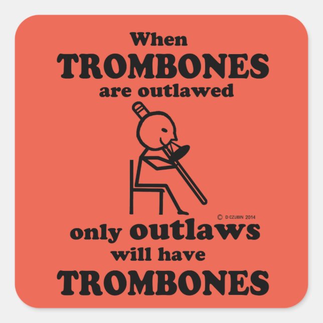 Sticker Carré interdit Trombones (Devant)