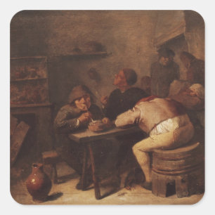 Sticker Carré Intérieur avec des fumeurs