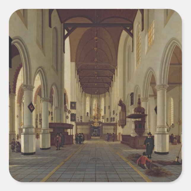 Sticker Carré Intérieur de l'Oude Kerk, Delft, c.1660-70 (Devant)