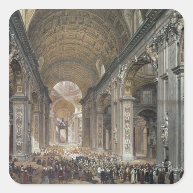 Sticker Carré Intérieur de Saint-Pierre, Rome, 1867 (Devant)