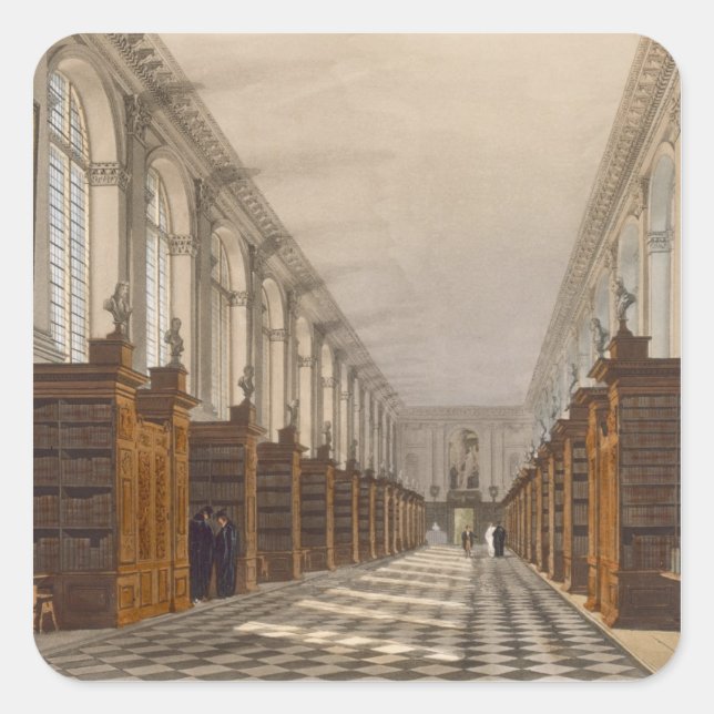 Sticker Carré Intérieur de Trinity College Library, Cambridge, f (Devant)