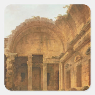 Sticker Carré Intérieur du temple de Diana à Nîmes, 1787