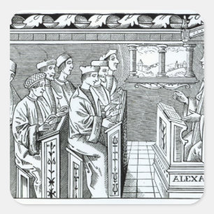 Sticker Carré Intérieur d'une école