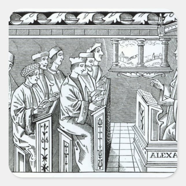 Sticker Carré Intérieur d'une école (Devant)