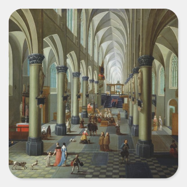Sticker Carré Intérieur d'une église (Devant)