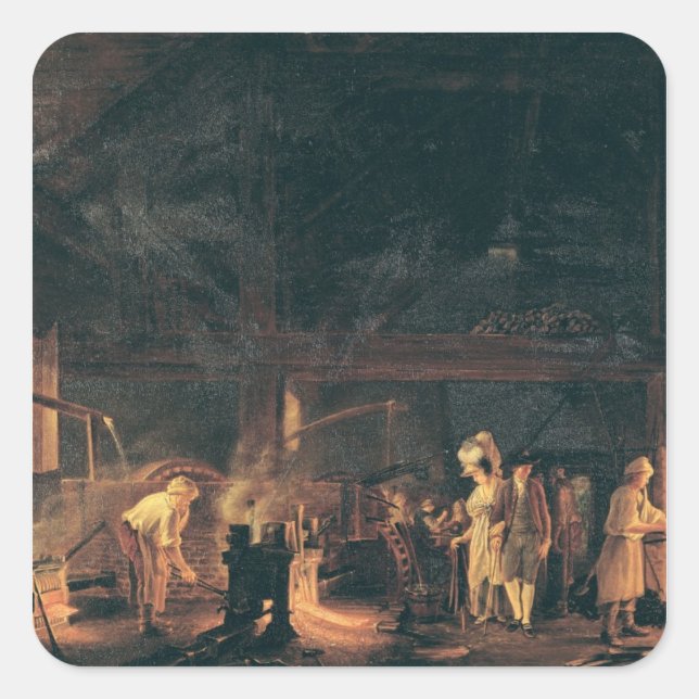 Sticker Carré Intérieur d'une forge, 1771 (Devant)