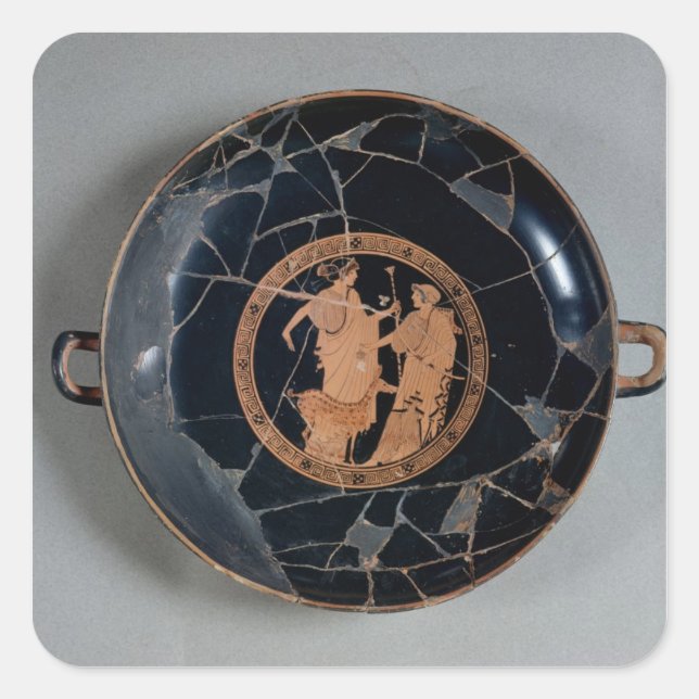 Sticker Carré Intérieur d'une tasse mansardée rouge (Devant)